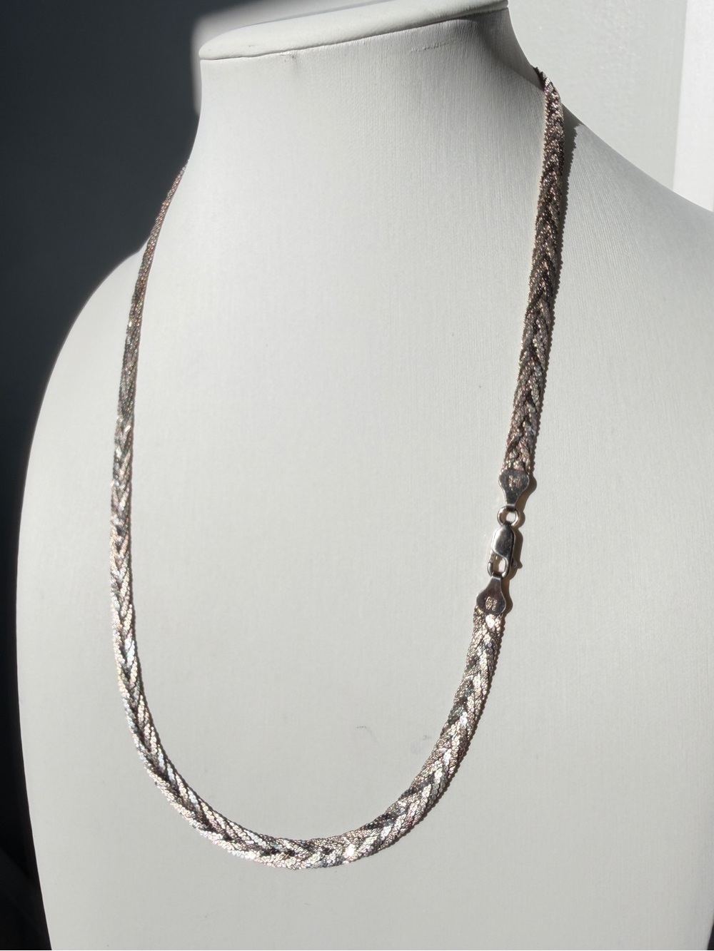 ~19.5” Milor Italy Sterling Silver braided 6mm thick necklace! - Picture 9 of 13